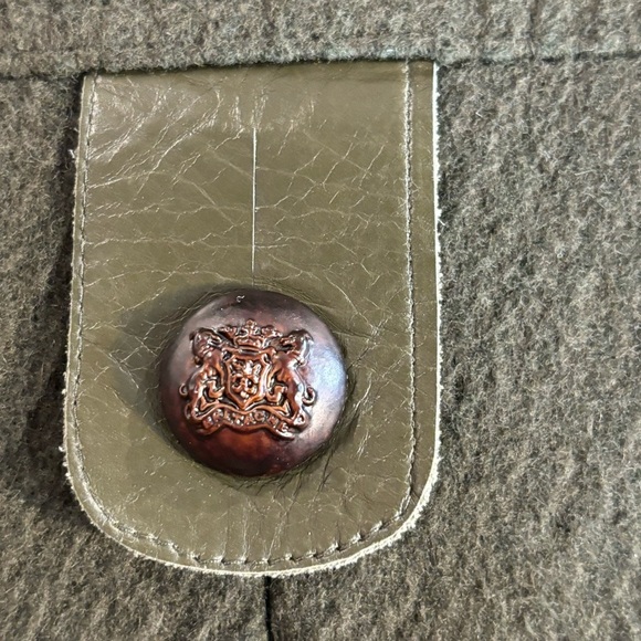 MACKAGE Sx XS Coat Oversized Military Vibes Rounded Hem Wool Blend Lined Leather - Picture 10 of 15